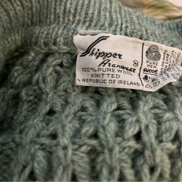 Vintage GAP Of DUNLOE INDUSTRIES/Pure Wool Handloomed Sweater green chunky - Picture 3 of 14